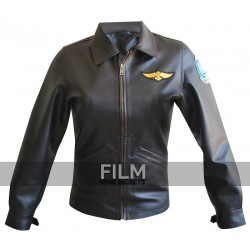 Top Gun Kelly McGillis (Charlie) Black Leather Jacket